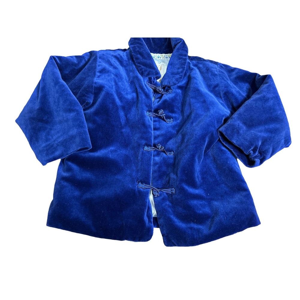 BABY GAP Girls Blue Velvet Dressy Coat 24-36 Months EUC Winter Holiday Party